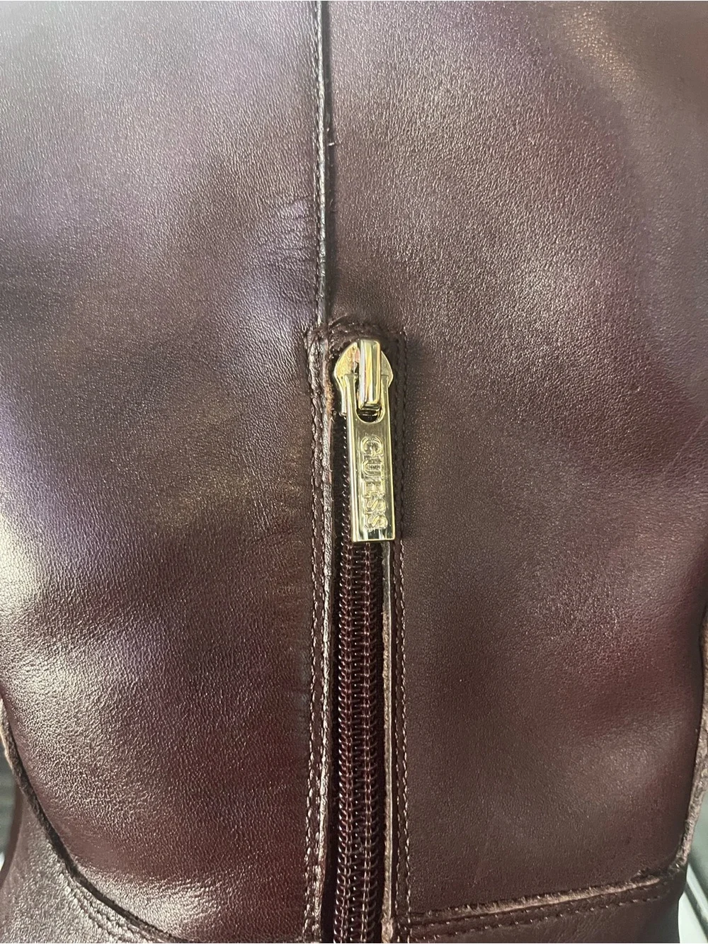 GUESS Zoro Red Leather Riding Boots new